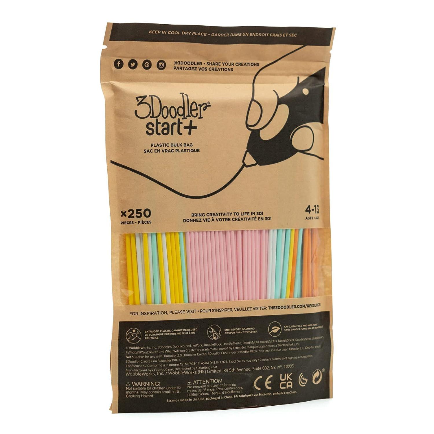 image:image3Doodler Start 3D Printing Filament Refill Bag x250 Strands Over 1250 ft of Extruded Plastic Fire amp IceBag Collection 1
