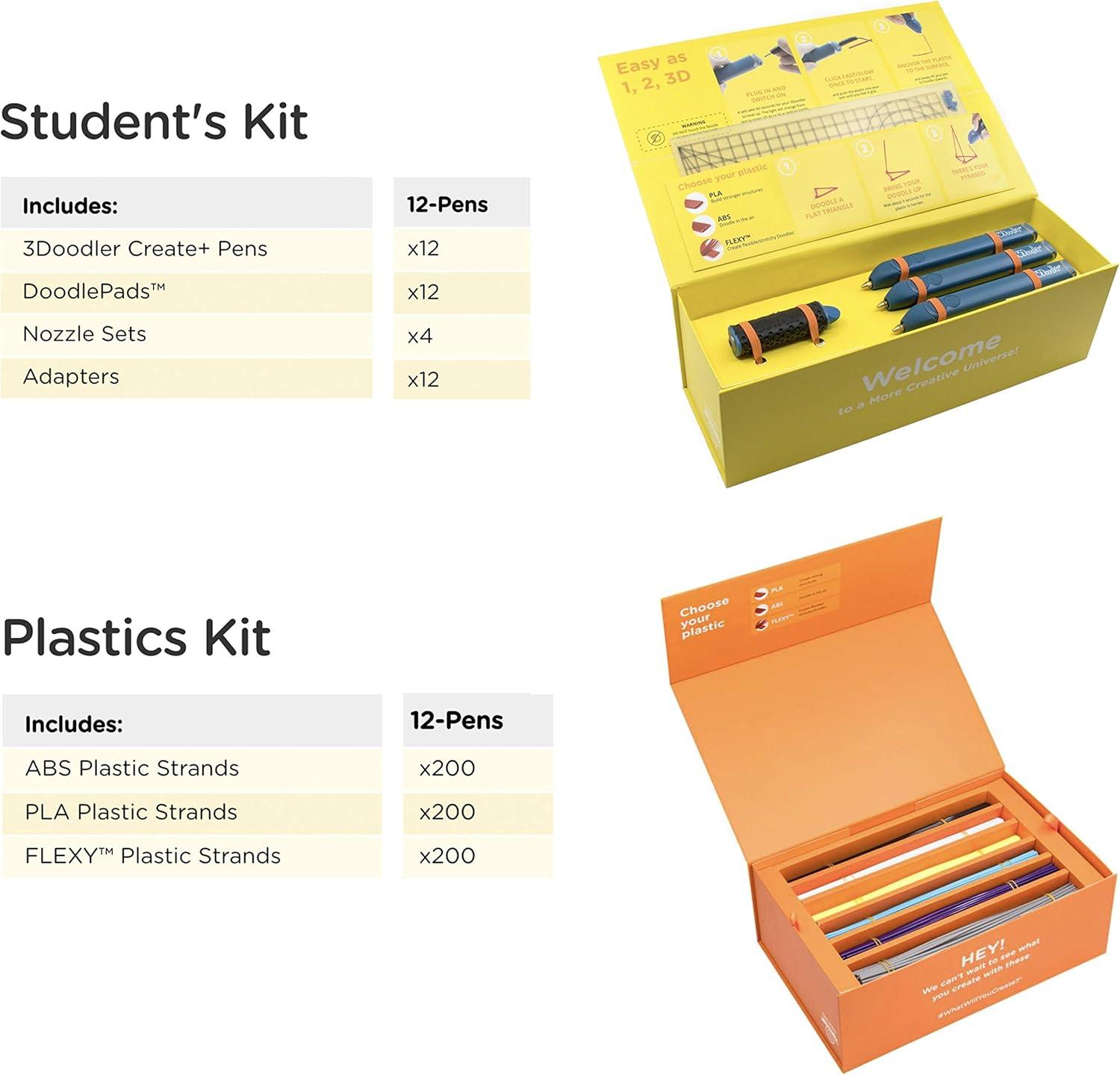 image:image3Doodler EDU Create Learning Pack Half Set 2021 Version with x6 3D Printing Pens x600 Strands of Plastic Filament Classroom Activity Plans