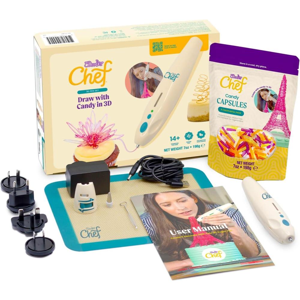 image:image3Doodler Chef 3D Candy Pen Set Includes Refill Candy Capsules Suitable for VegetariansCandy 3D Pen