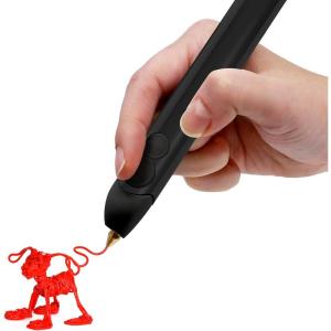 3Doodler Flow 3D Printing Pen for Teens, Adults & Creators – Black, with Free Refill Filaments, Stencil Book & Guide, 3.1 x 10.74 x 4.44 inches(3D Pen Set)